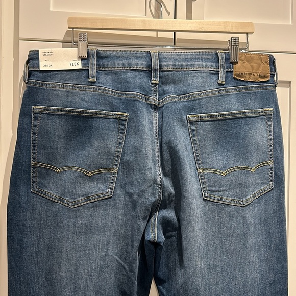 American Eagle Relaxed Straight Fit Men’s Jeans Size 38 x 34 NEW - Picture 5 of 14
